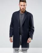 Heart & Dagger Oversized Overcoat - Navy