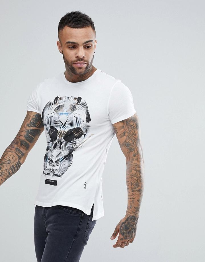 Religion T-shirt With Bird Skull - White