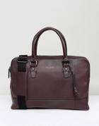 Ted Baker Jager Document Bag In Leather - Purple