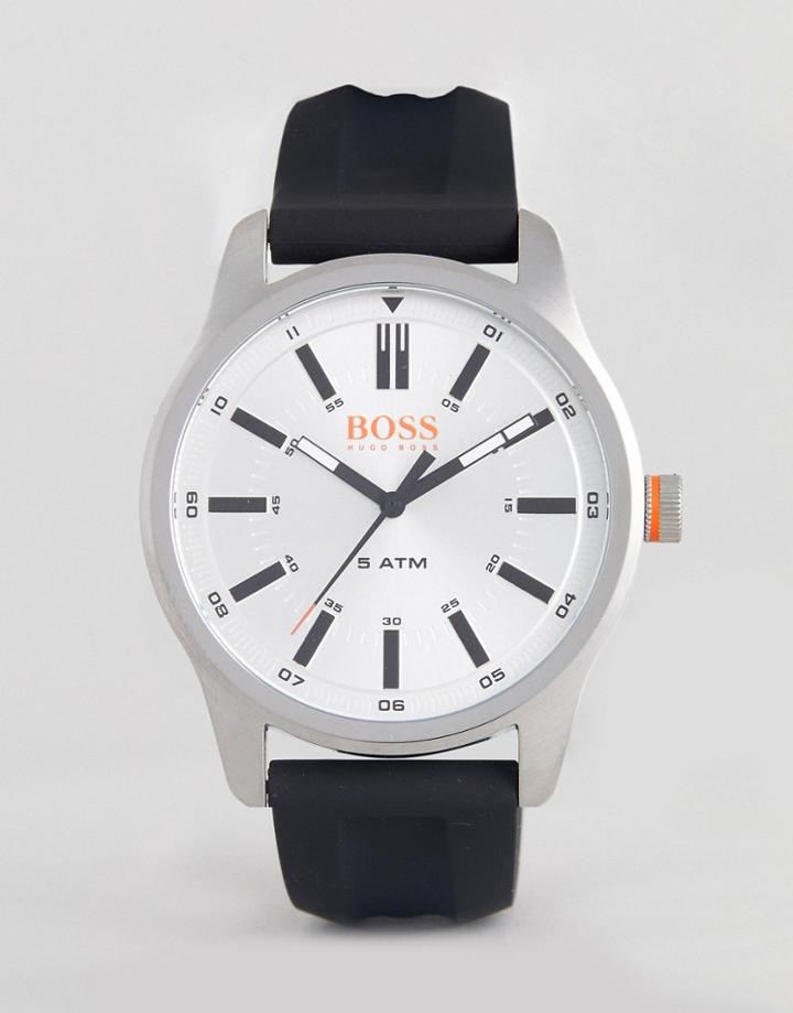 Boss Orange By Hugo Boss 1550043 Dublin Sport Leather Watch In Black - Black