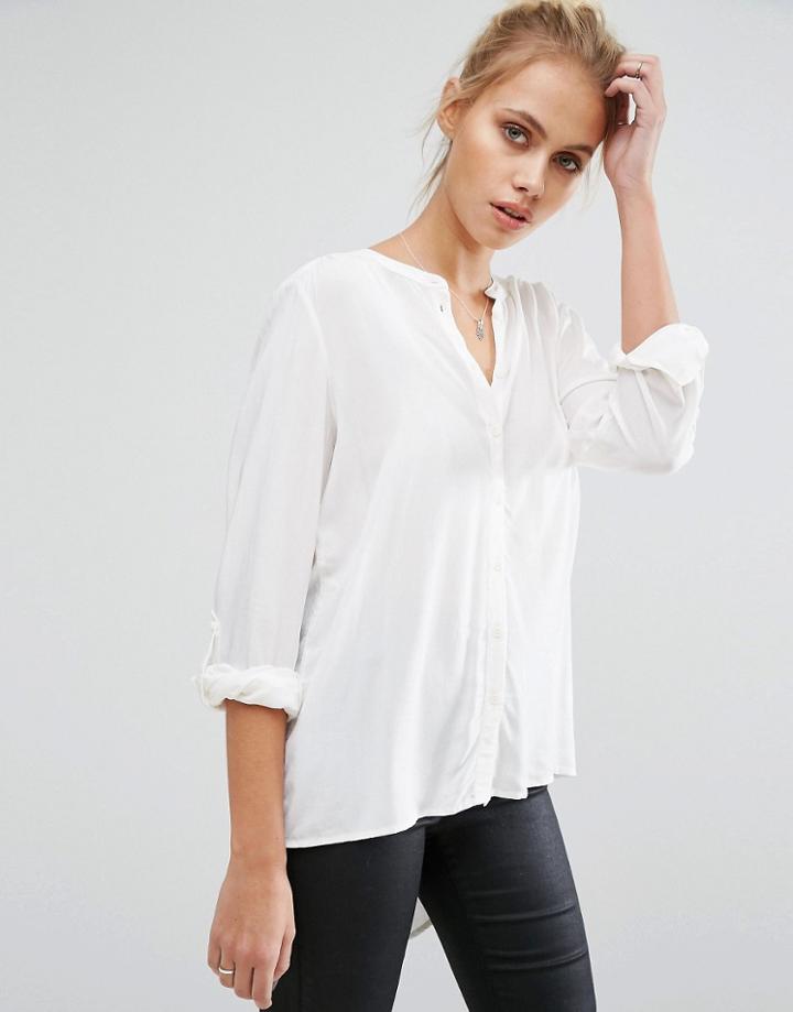Only New Fallow Monk Collar Shirt - Cream
