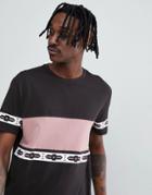 Asos Design Relaxed T-shirt With Color Block And Geo-tribal Print - Gray