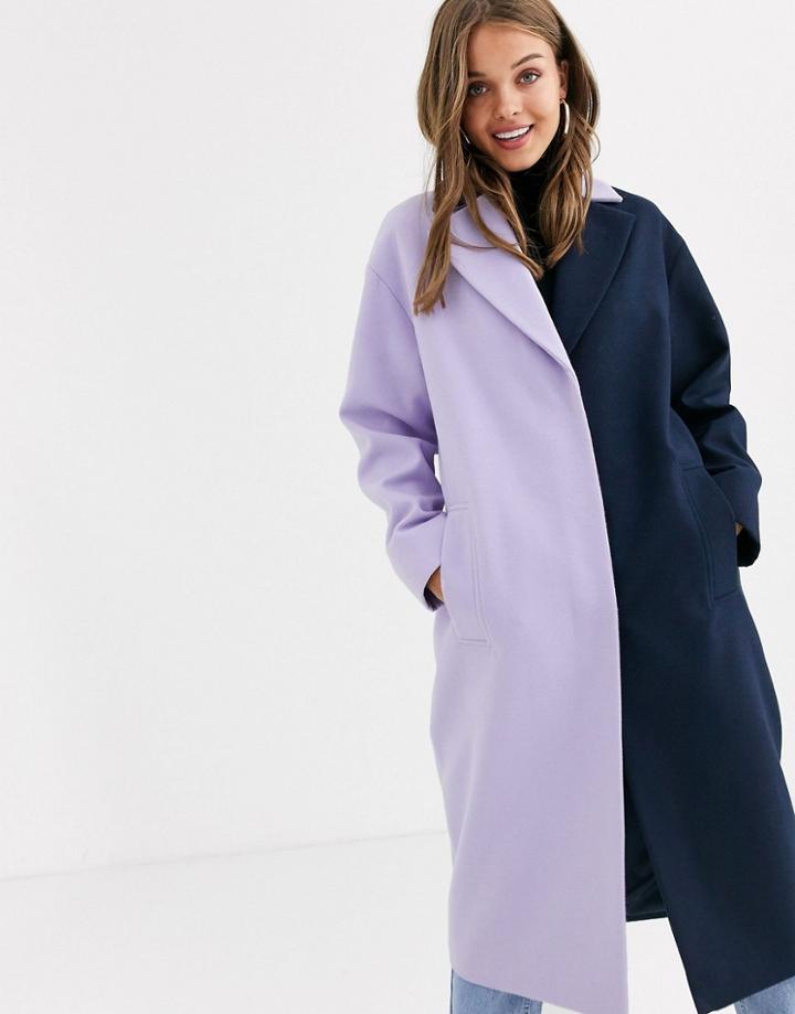 Asos Design Color Block Coat