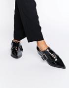 Asos Magpie Pointed Flat Shoes - Black