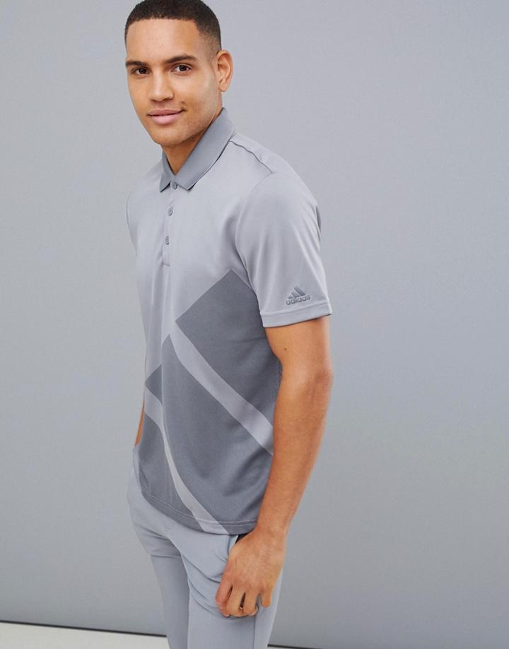 Adidas Golf Bold Logo Polo In Gray - Gray