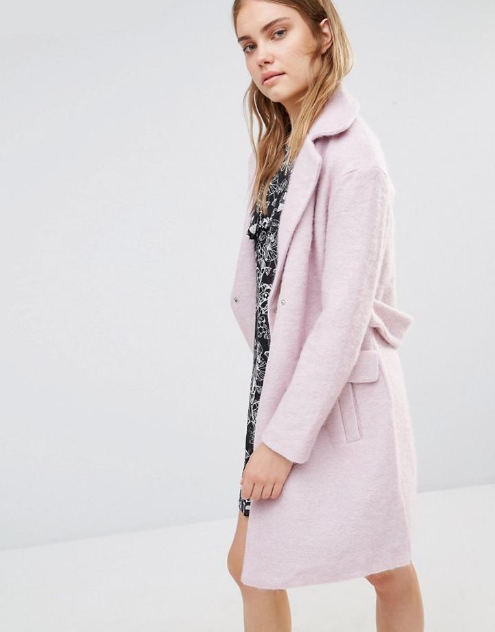 Lost Ink Cocoon Coat - Pink