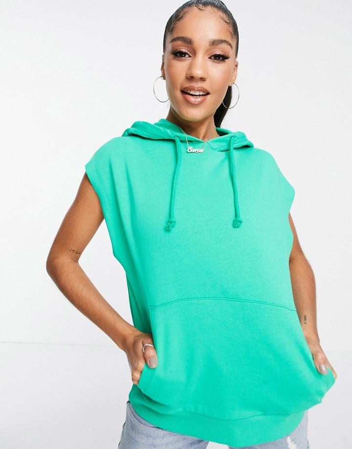 Asos Design Sleeveless Hoodie In Apple-brown