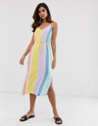 Y.a.s Bright Stripe Midi Dress-multi