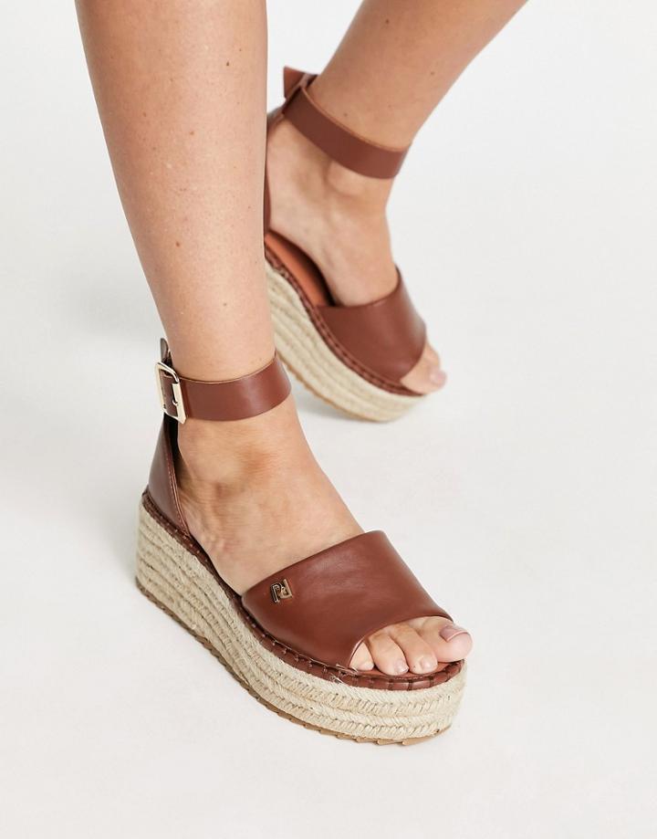River Island Platform Espadrille Sandal In Brown