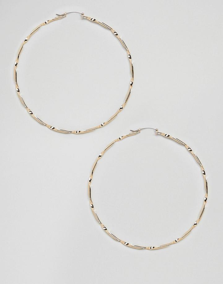 Asos Design Xxl 120mm Twist Hoop Earrings - Gold