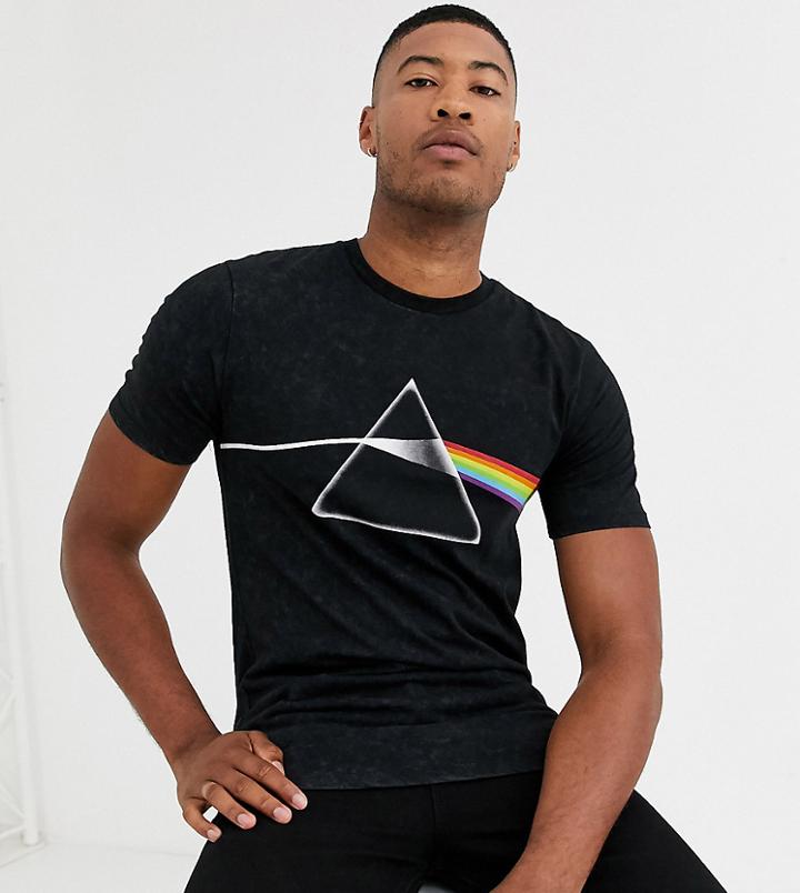 Asos Design Tall Pink Floyd T-shirt In Acid Wash-gray