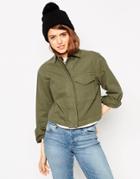 Asos Slouchy Workman Shirt - Khaki