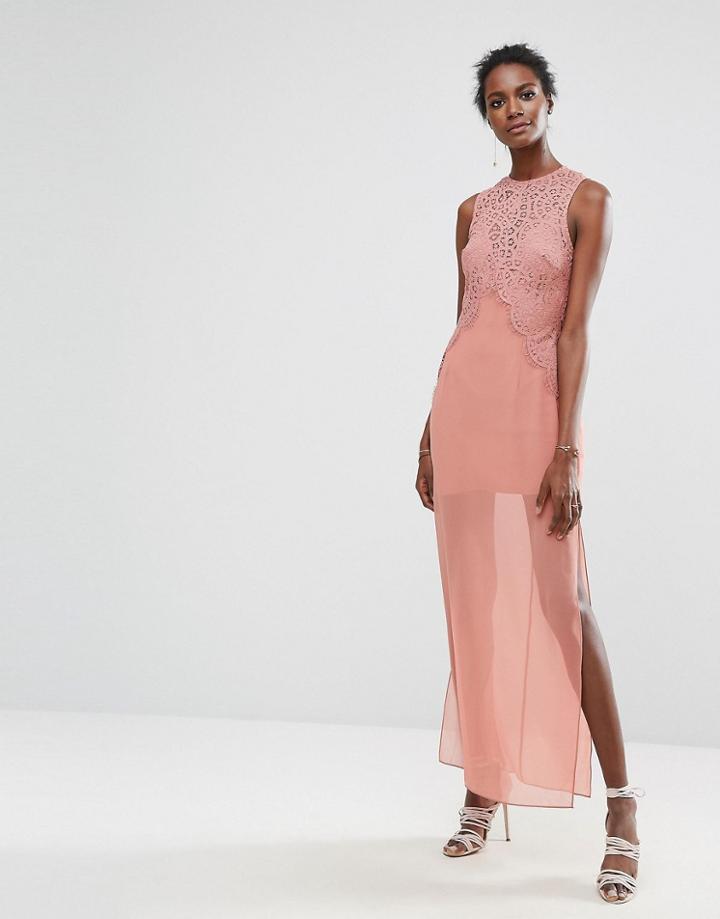 Keepsake Be The One Lace Detail Maxi Dress - Navy