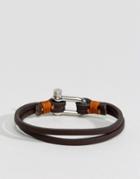 Seven London Leather Bracelet In Brown - Brown