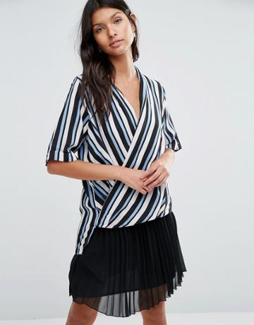 Pixie & Diamond Stripe Top - Black