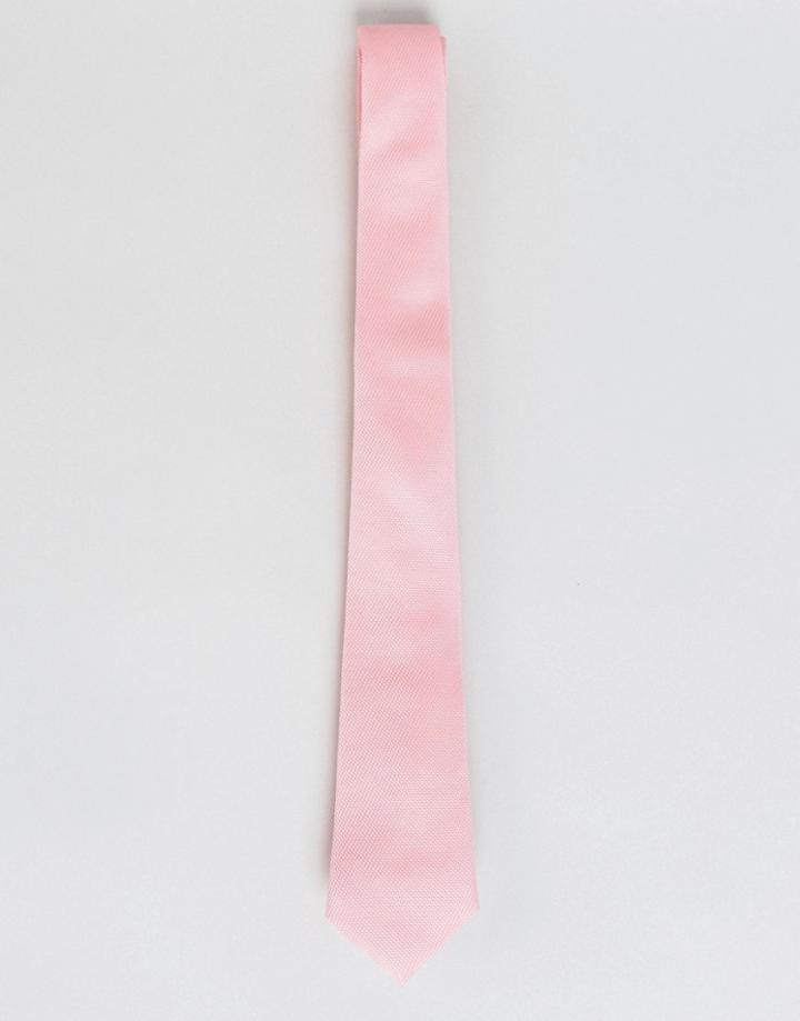 Asos Design Slim Tie In Pink - Pink
