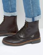 Frank Wright Lace Up Boot In Brown Leather - Brown