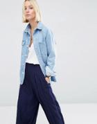 Asos White Carpenter Denim Jacket - Blue