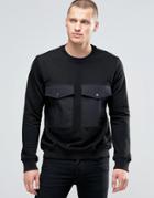 Religion Sweatshirt With Oversized Front Pockets - Black