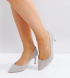 Asos Soulful Wide Fit Mid Heels - Gray