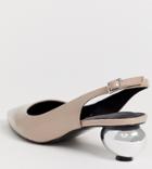 Asos Design Wide Fit Sphere Slingback Ball Heels - Beige