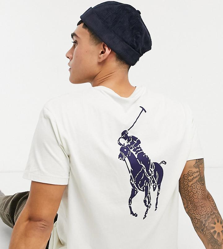Polo Ralph Lauren X Asos Exclusive Collab T-shirt In Cream With Back Pony Logo-white