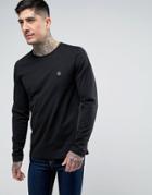 Pretty Green Mitchell Long Sleeve Crew Neck T-shirt In Black - Black