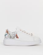 Ted Baker White Leather Floral Chunky Sole Sneakers