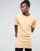 Only & Sons Longline Raw Edge T-shirt - Beige