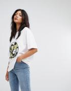 Cheap Monday Artist Collab Smiling Face Logo T-shirt - White