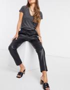 Muubaa Tapered Leather Sweatpants In Black