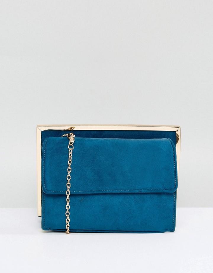 New Look Suedette Chain Shoulder Bag - Green