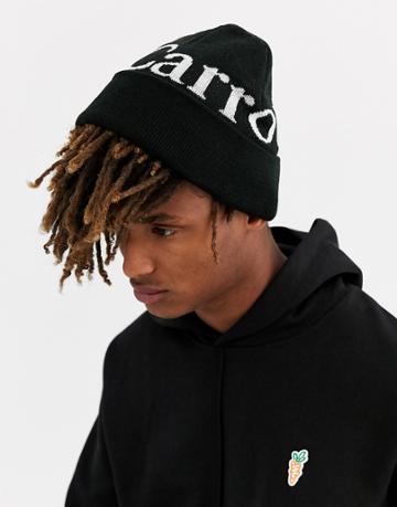 Carrots Wordmark Beanie In Black
