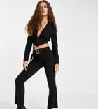 Reclaimed Vintage Inspired Flare Pants With Belt In Black