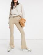 Asos Design Kick Flare Pant In Oatmeal Heather-neutral