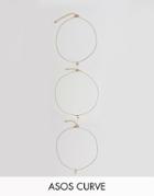 Asos Curve Exclusive Pack Of 3 Chain Choker And Layering Necklaces - Gold