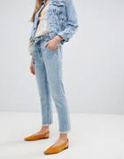 Free People Hi & Belted Straightcut Jeans-blue