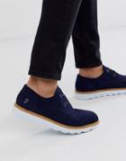 Farah Suede Lace Up Shoe In Navy