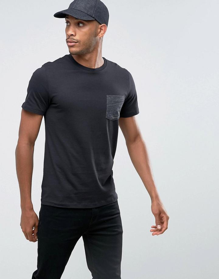 Jack & Jones Core T-shirt With Pocket Detail - Black