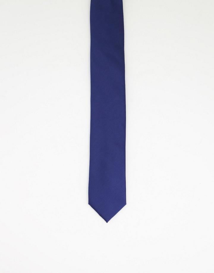 Gianni Feraud Wedding Plain Satin Tie In Navy
