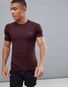 Asos 4505 Muscle T-shirt With Quick Dry In Burgundy-red