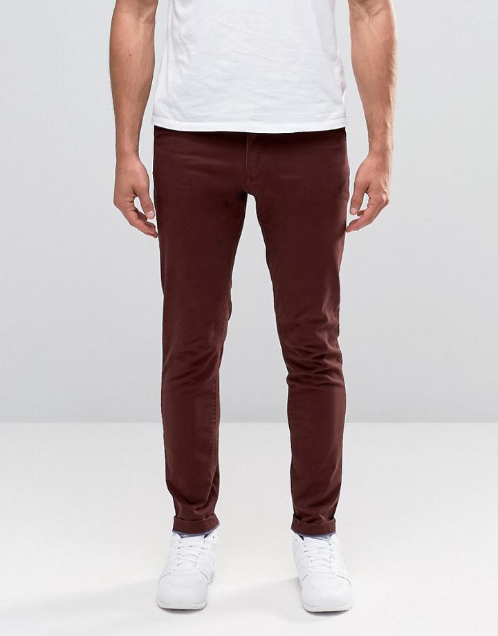 Jack & Jones Slim Fit Chino With Stretch - Burgundy