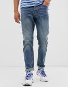 Only & Sons Tapered Fit Jeans In Mid Blue - Blue