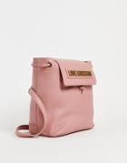 Love Moschino Logo Backpack In Pink