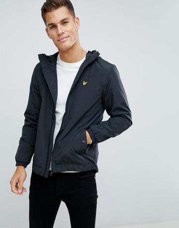 Lyle & Scott Zip Thu Jacket With Hood In Black