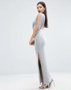 Asos Embellished Trim Open Top Maxi Dress - Multi