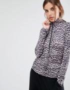 Y.a.s Lounge Leopard Print Zip Top - Multi