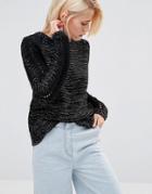 H.one Ladder Sleeve Sweater - Black Combo