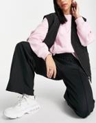 Topshop Clean Straight Leg Tricot Sweatpants In Black