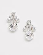 Krystal London Swarovski Crystal Leaf Drop Earrings-clear